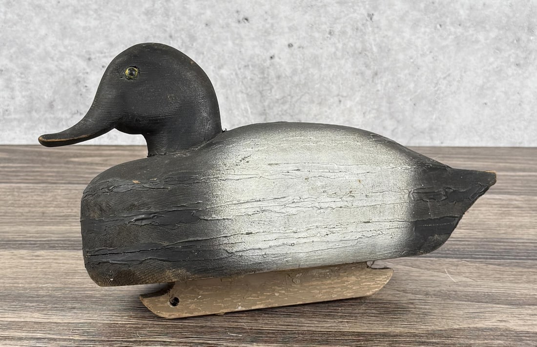 Carved Wood Duck Decoy: 12 5/8" by 6 3/4" by 6"