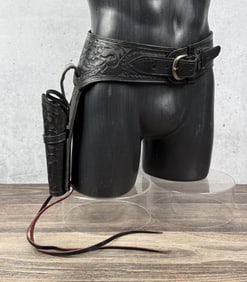 .38 .357 Leather Gunfighter Ammo Belt Gun Rig