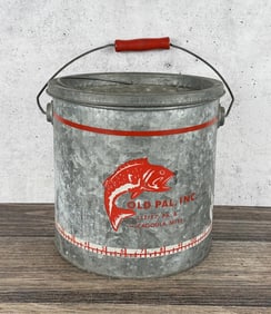 Old Pal Woodstream Minnow Fishing Bucket