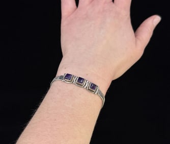 Sterling Silver Amethyst Bracelet