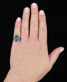 Old Pawn Navajo Sterling Silver Turquoise Ring