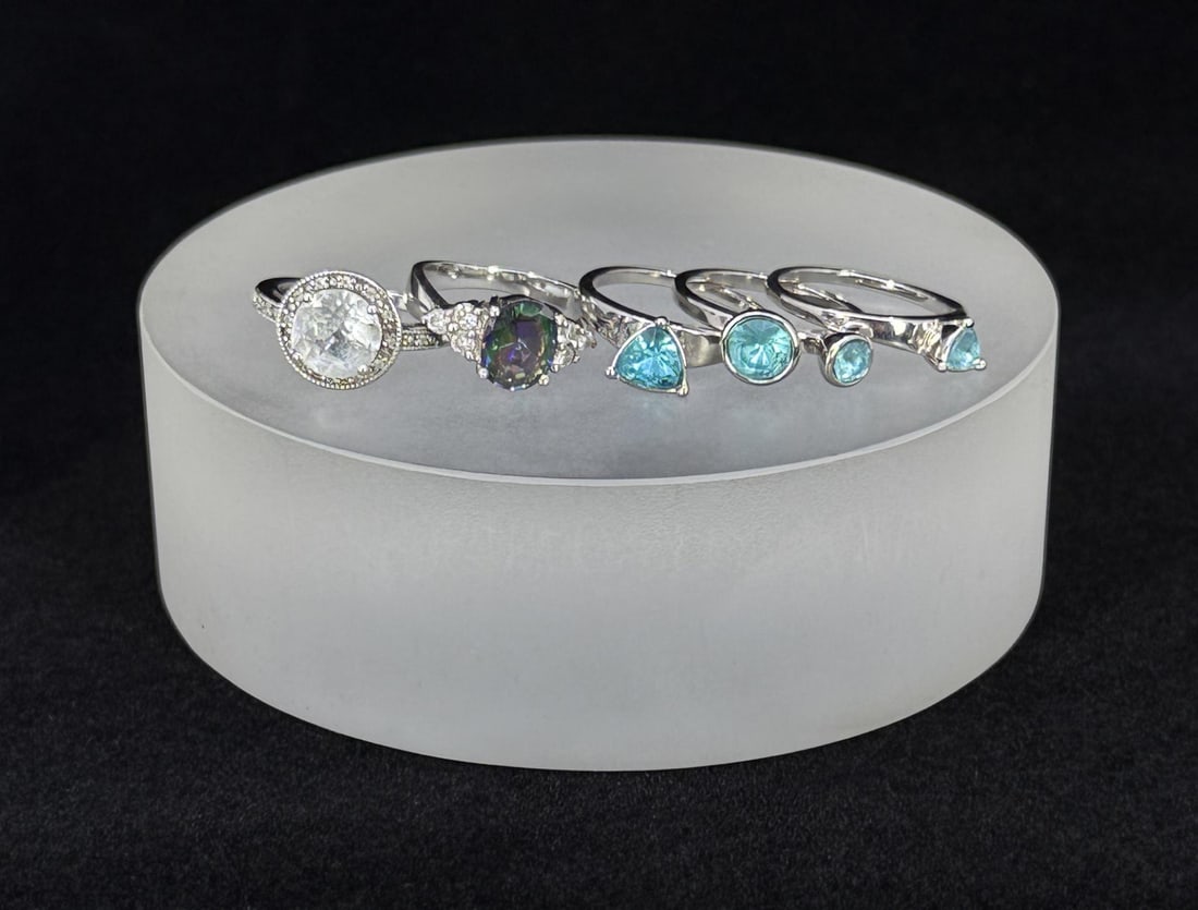 Collection of Sterling Silver Rings: 12.49 grams.