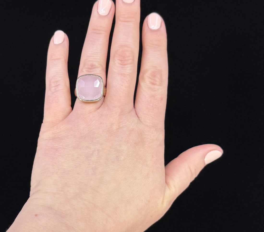 Sterling Silver Rose Quartz Ring (1 of 7)