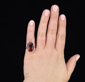 Sterling Silver Garnet Ring