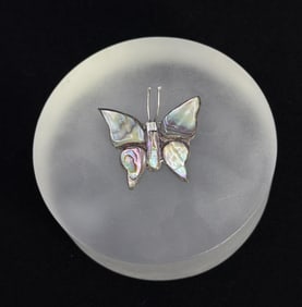 Taxco Mexico Sterling Abalone Butterfly Brooch