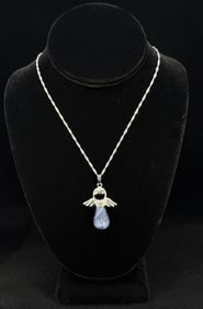 Sterling Silver Sodalite Angel Necklace