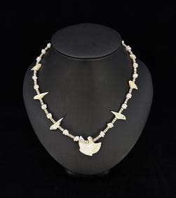 Zuni Heishi Bird Fetish Necklace