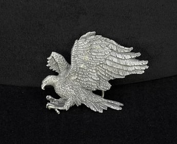 Bergamot Brass Pewter Eagle Cowboy Belt Buckle