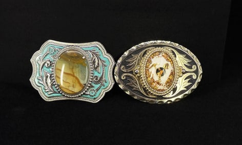 Gold Miner Jasper Cowboy Belt Buckles