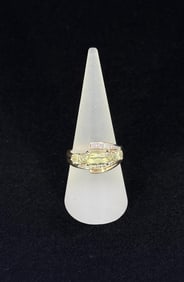10k Yellow Gold Diamond Peridot Ring