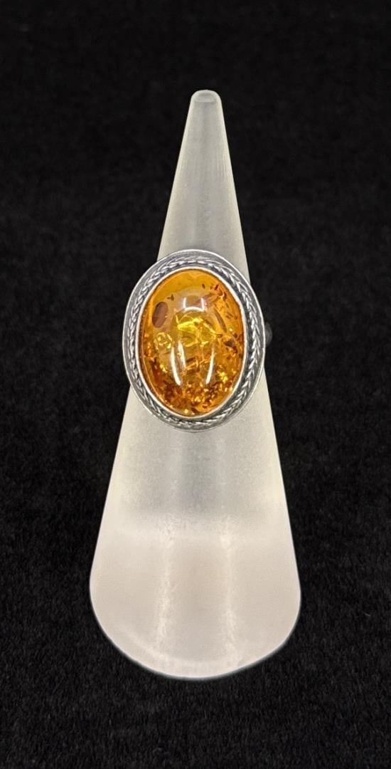 Baltic Amber Sterling Silver Ring (1 of 5)