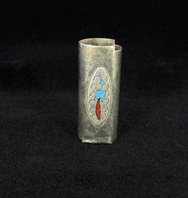 Zuni Chip Inlaid Cigarette Lighter Case