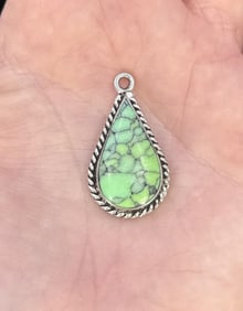 Taxco Sterling Silver Mojave Turquoise Pendant