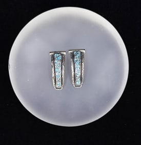 Zuni Sterling Silver Chip Inlaid Watch Band Tips