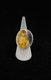 Baltic Amber Sterling Silver Ring