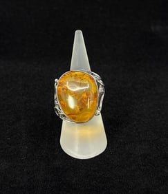 Baltic Amber Sterling Silver Ring