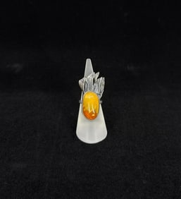 Baltic Amber Sterling Silver Ring