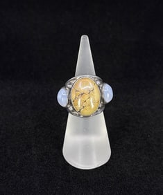 Sterling Silver Jasper and Moonstone Ring