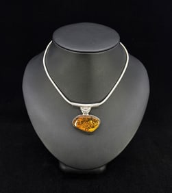 Baltic Amber Sterling Silver Necklace