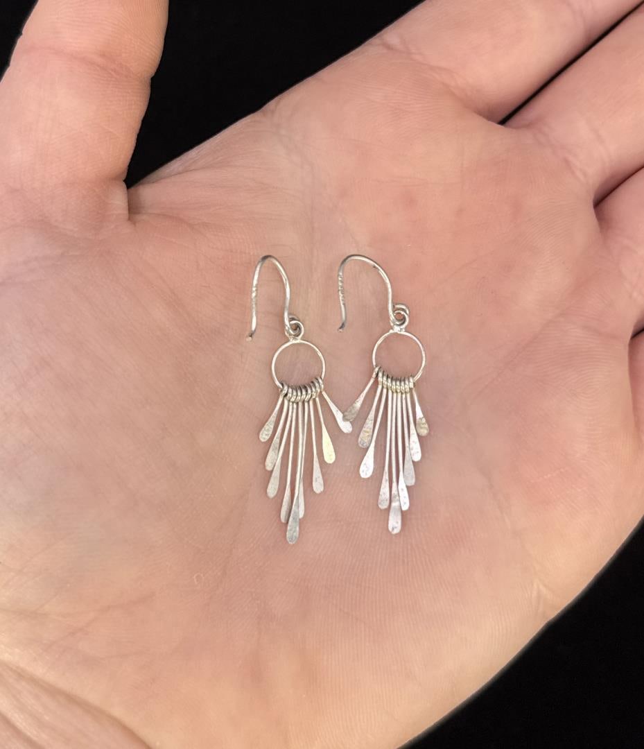 Navajo Sterling Silver Earrings: 1.33 grams. 1 1/2" long.