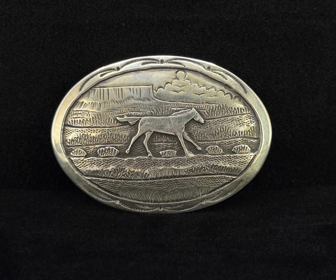 Ray Calladitto Navajo Sterling Silver Brooch: 21.54 grams. 2 1/2" long.