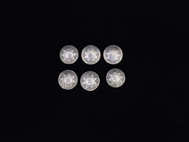 Navajo Sterling Silver Basket Button Covers