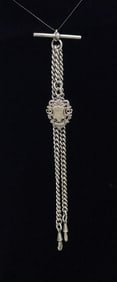 Antique European Coin Silver Watch Fob Chain