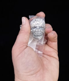 Monarch 2oz Day of the Dead Poured Silver