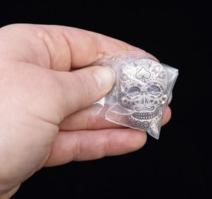 Monarch 2oz Day of the Dead Poured Silver