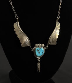 Navajo Sterling Silver Turquoise Necklace