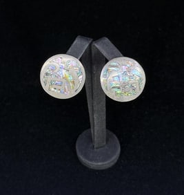 Taxco Mexico Sterling Silver Abalone Earrings