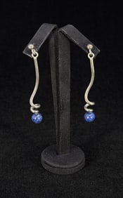 Sterling Silver Lapis Lazuli Ball Earrings