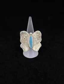 Sterling Silver Turquoise Butterfly Ring