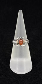 Sterling Silver Coral Ring