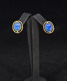 14k Gold Lapis Lazuli Earrings