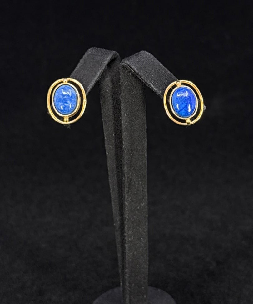 14k Gold Lapis Lazuli Earrings (1 of 4)