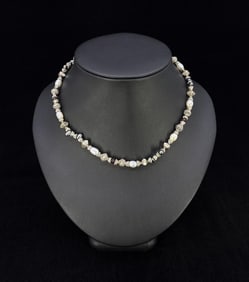 Sterling Silver Garnet Pearl Necklace