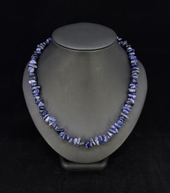 Tumbled Rough Blue Sapphire Necklace