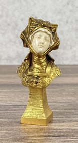 Eugene Bernoud Woman In Medieval Dress Bronze