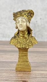 Eugene Bernoud Woman In Medieval Dress Bronze