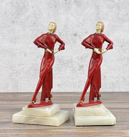 Art Deco JB Hirsch Dancer Bookends