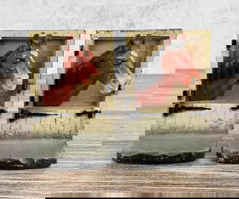 Hubley Cast Iron Horse At Barn Door Bookends