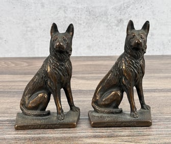Cast Iron German Shepard Chief Of Police Bookends