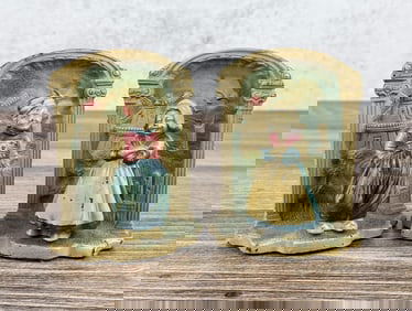 Hubley Cast Iron Ye Old Mill Dutch Kids Bookends