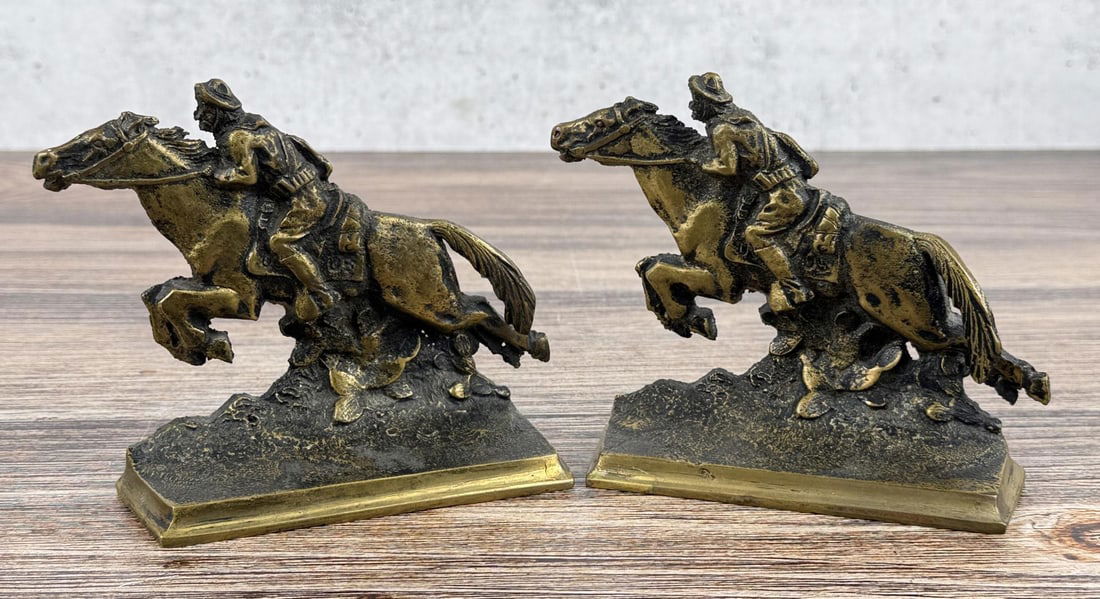 Brass Pony Express US Mail Rider Bookends (1 of 11)