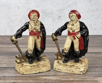 Cast Iron Pirate Buccaneer Treasure Chest Bookends