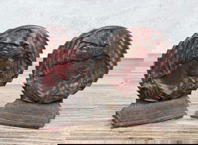 Cast Iron Art Nouveau Veiled Lady Bookends