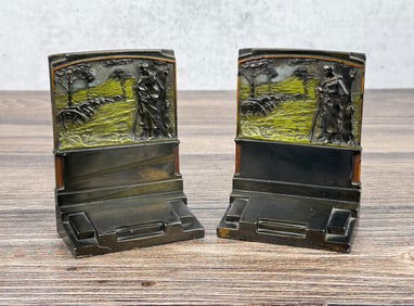Pompeian Bronze Co The Shepherdess Bookends