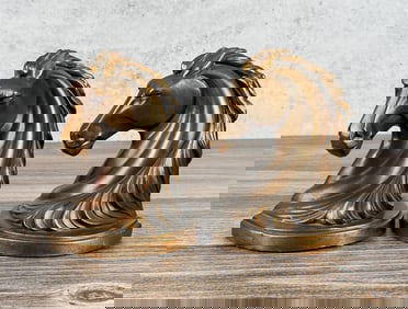 Art Deco Abbotware Horse Head Bookends