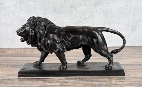 Antoine Louis Barye Walking Lion Bronze